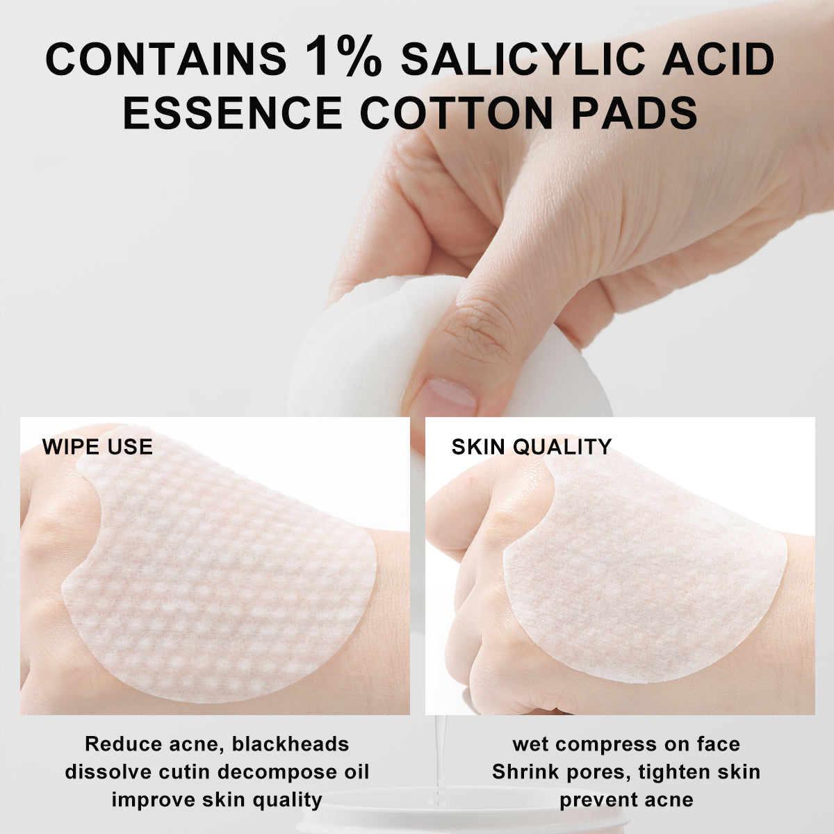 ZIA.DOO 1% SALICYLIC ACID SINGLE-STEP ACNE CONTROL COTTON PADS