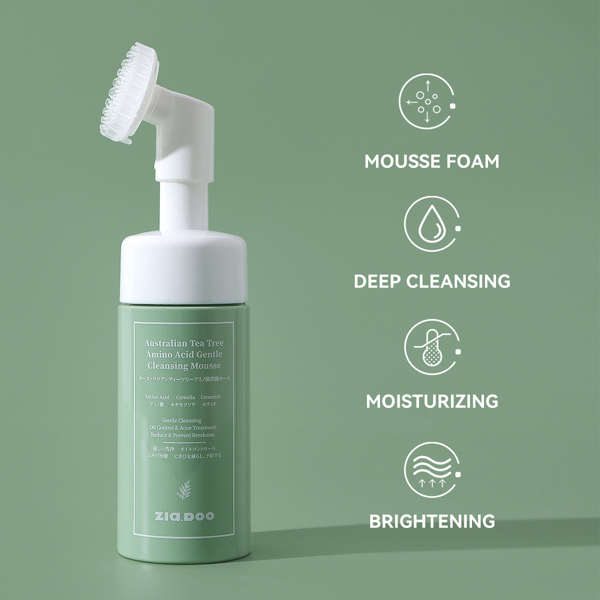 ZIA.DOO  AUSTRALIAN TEA TREE AMINO ACID GENTLE CLEANSING MOUSSE